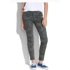 Madewell Jeans Womens 26 Green Camo Print Skinny Skinny Ankle